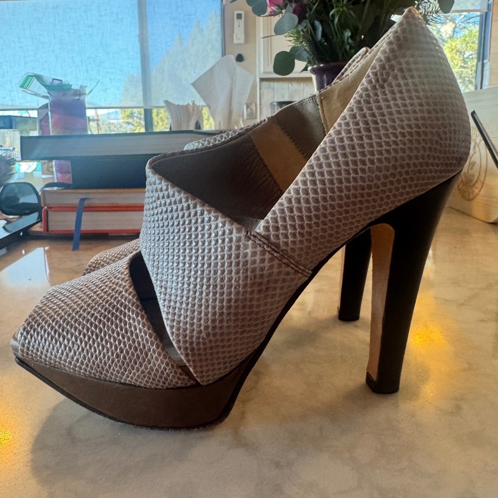 Lola platform sandal in Snakeskin by Dana Davis